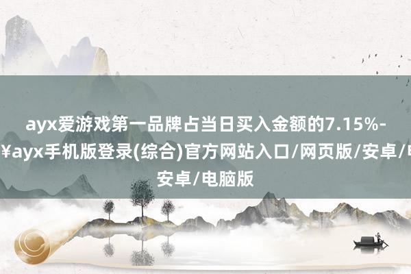 ayx爱游戏第一品牌占当日买入金额的7.15%-🔥ayx手机版登录(综合)官方网站入口/网页版/安卓/电脑版