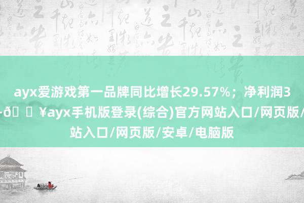 ayx爱游戏第一品牌同比增长29.57%；净利润3308.21万元-🔥ayx手机版登录(综合)官方网站入口/网页版/安卓/电脑版