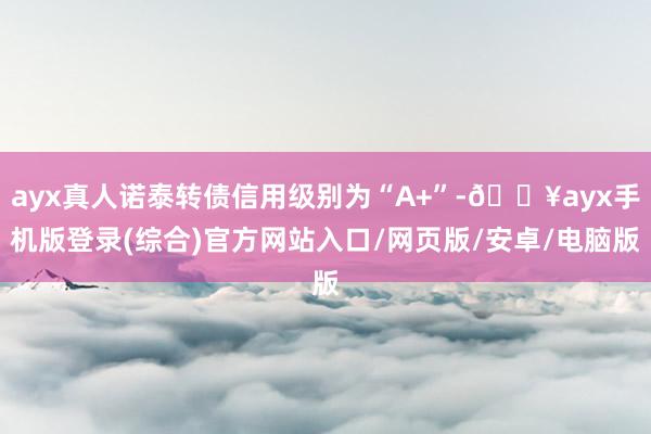 ayx真人诺泰转债信用级别为“A+”-🔥ayx手机版登录(综合)官方网站入口/网页版/安卓/电脑版