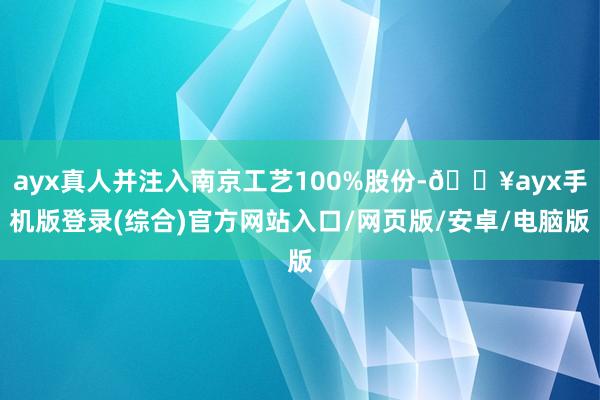 ayx真人并注入南京工艺100%股份-🔥ayx手机版登录(综合)官方网站入口/网页版/安卓/电脑版